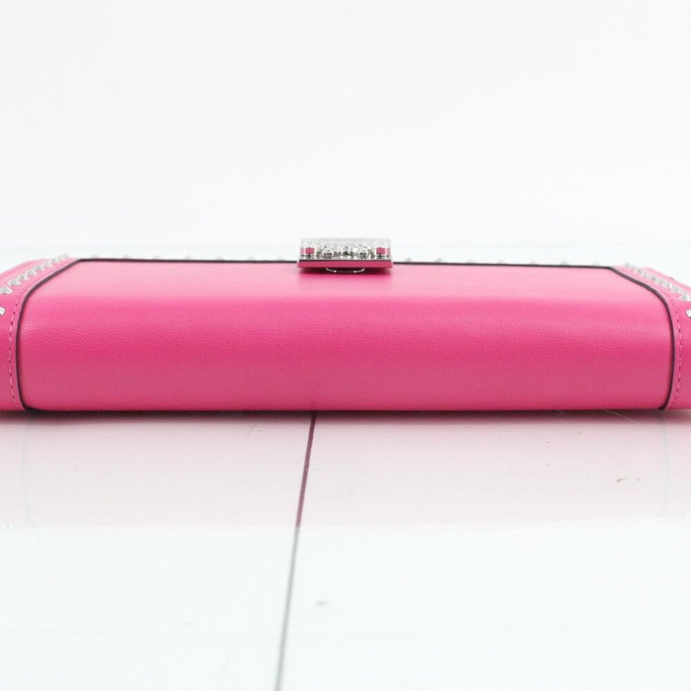 MCM Pink Studded Visetos Flap Wallet - Picture 3 of 8